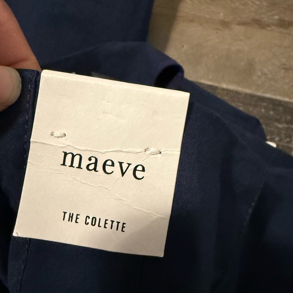 Maeve Anthropologie Navy Wide Leg Ruffle Hem Pants Size 27 NWT - Picture 13 of 13